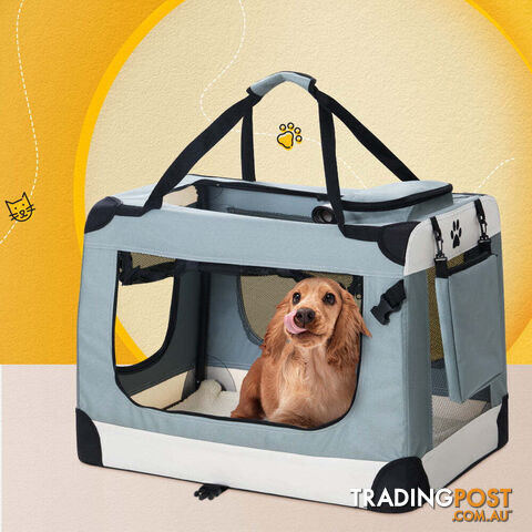 i.Pet Pet Carrier Soft Crate Dog Cat Travel 70x52CM Portable Foldable Car Large...