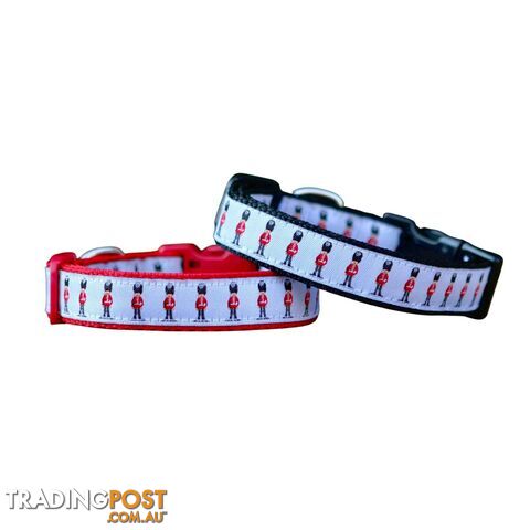 Beefeaters Dog Collar - Hand Made by The Bark Side - TBSBEESMLRED