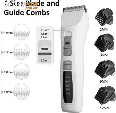 YES4PETS Pet Electric Dog Pet Clipper Kit Blade Set Cat Animal Hair Grooming Cordless White - V278-PHC-720B-WHITE - photo 2 of 5