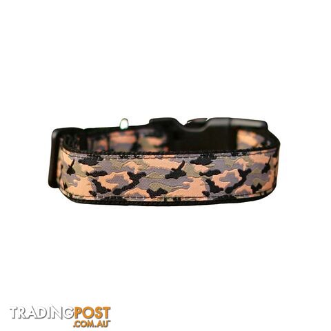 Camouflage Dog Collar - Hand Made by The Bark Side - TBSCAMMEDBLU