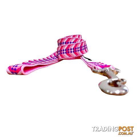 Diamond Chevron - Pink Blue: Dog Lead / Leash - Hand Made by The Bark Side - TBSLDDIABBLU251.8 - photo 2 of 8