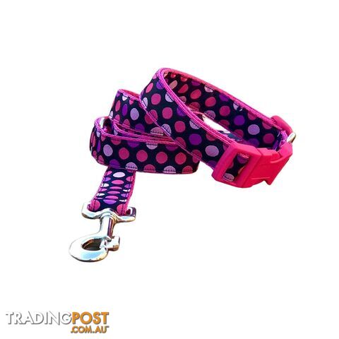 Pink Spot Dog Lead / Dog Leash - Hand Made by The Bark Side - TBSLDPIN201.8 - photo 2 of 2
