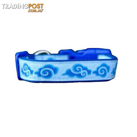 Cloud Dog Collar - Hand Made by The Bark Side - TBSCLDLGEYEL
