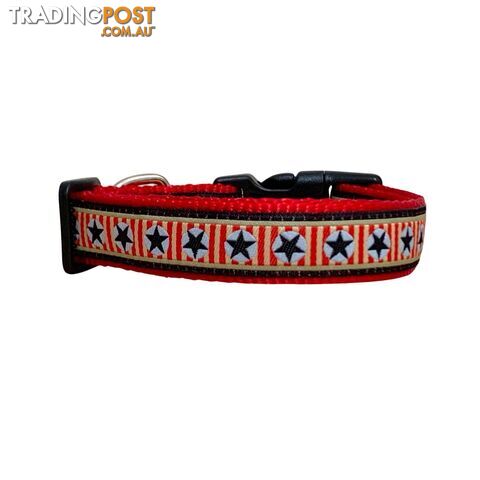 Stars Dog Collar - Hand Made by The Bark Side - TBSSTRXSBLU