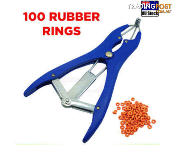 Cattle Lamb Sheep Elastrator Castrating Plier with 100 Rubber - V122-OZ-12105