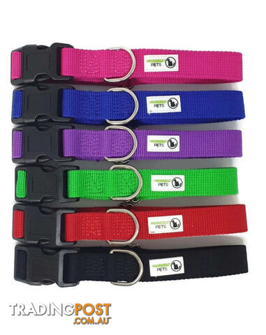 100% Pure Bamboo Fibre Dog Collar Plastic Buckle - Moondidley Pets - MDPCOLBAMSBLK