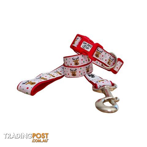 Christmas Dog Collar / Reindeer / Santa - Hand Made by The Bark Side - TBSCHRXSREI - photo 3 of 15