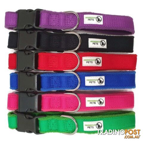 100% Pure Bamboo Fibre w/Fleece Lining Dog Collar Plastic Buckle - Moondidley Pets - MDPCOLFLEMPUR