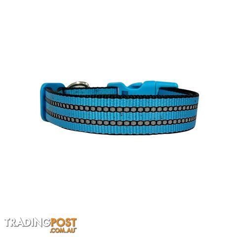 Reflective Dog Collar - Hand Made by The Bark Side - TBDREFLGEPUR