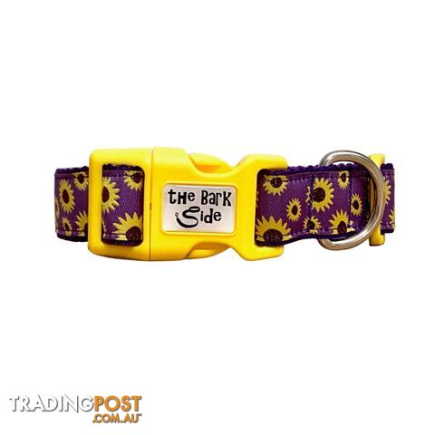 Sunflower Dog Collar - Hand Made by The Bark Side - TBSSUNLGEPUR