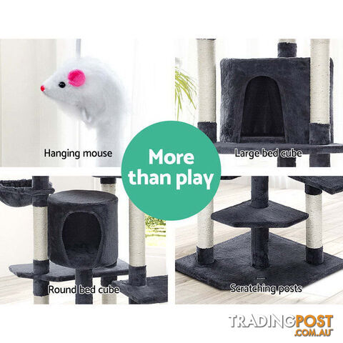 i.Pet Cat Tree 203cm Tower Scratching Post Scratcher Condo Trees House Bed Grey - PET-CAT-PCTOP-GR - photo 5 of 10