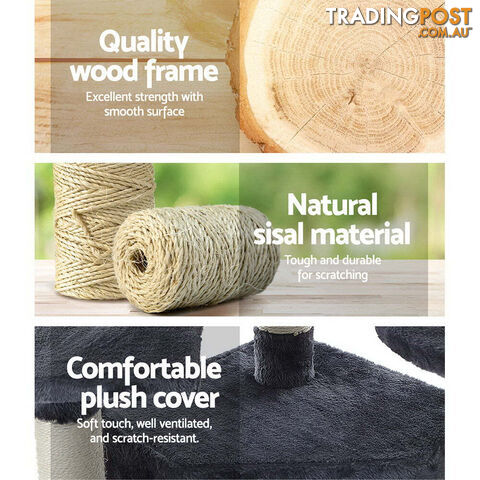 i.Pet Cat Tree 203cm Tower Scratching Post Scratcher Condo Trees House Bed Grey - PET-CAT-PCTOP-GR - photo 4 of 10