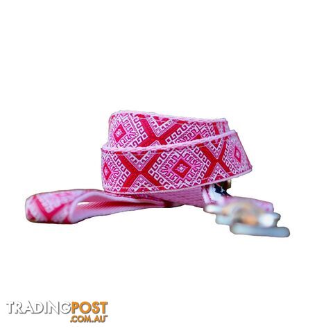 Aztec Dog Lead Leash: Pink Blue - Hand Made by The Bark Side -...