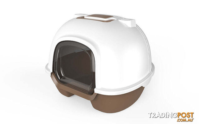 YES4PETS Cat Toilet Litter Box Portable Hooded Tray House with Handle and Scoop...