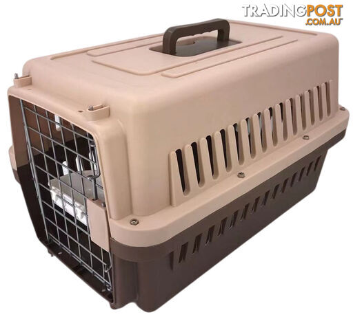 YES4PETS New Medium Dog Cat Rabbit Crate Pet Carrier Cage With Bowl & Tray Brown...