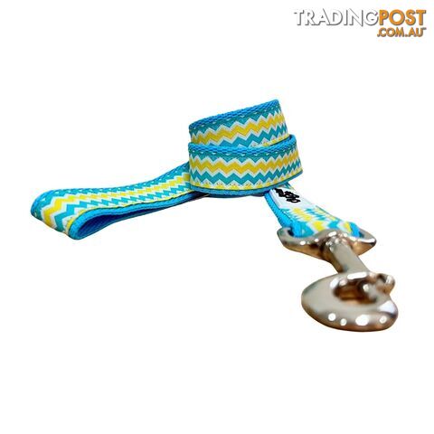 Blue & Yellow Waves Dog Lead / Leash - Hand Made by The Bark Side -...