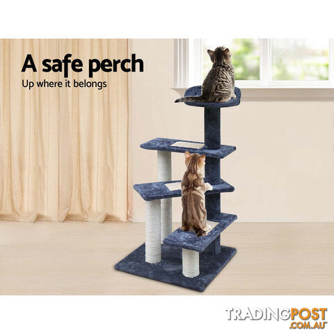 i.Pet Cat Tree 100cm Scratching Post Scratcher Tower Wood Condo House Trees Bed - PET-CAT-WT02-GR