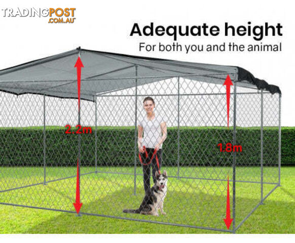 Dog Enclosure Pet Outdoor Playpen Wire Cage Fence with Cover Shade - V219-PETDGENTPA448-48K