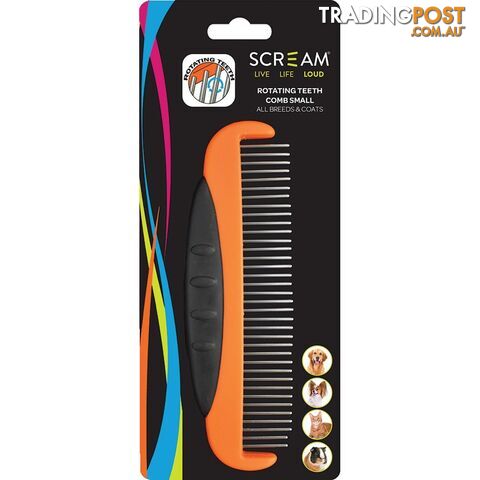 Scream ROTATING TEETH COMB Loud Orange - Small 14cm - PPP-35-SG03751-LOR