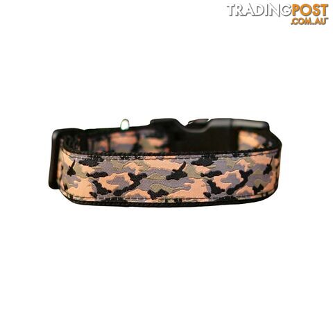 Camouflage Dog Collar - Hand Made by The Bark Side - TBSCAMMEDBLK