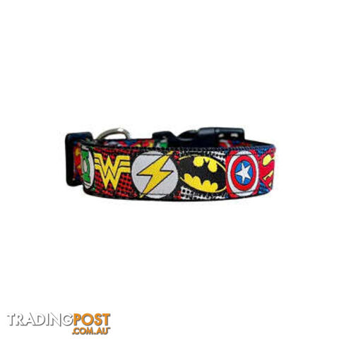 Superhero Dog Collar - Hand Made by The Bark Side - TBHEROSXSRED