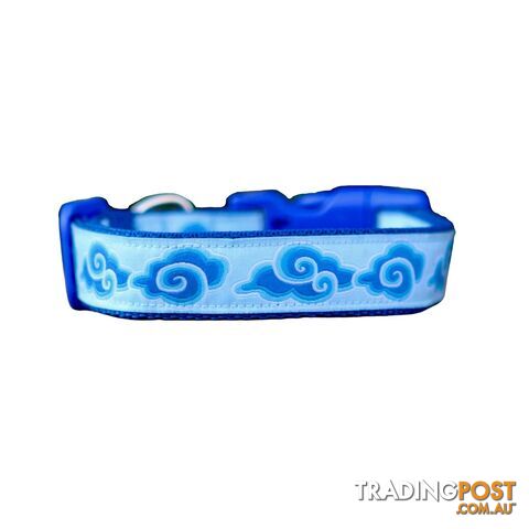 Cloud Dog Collar - Hand Made by The Bark Side - TBSCLDSMLYEL