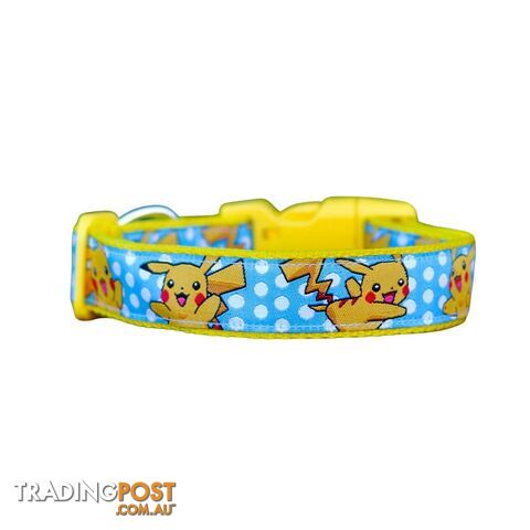 Pikachu Dog Collar / Pokemon - Hand Made by The Bark Side - TBSPIKSM