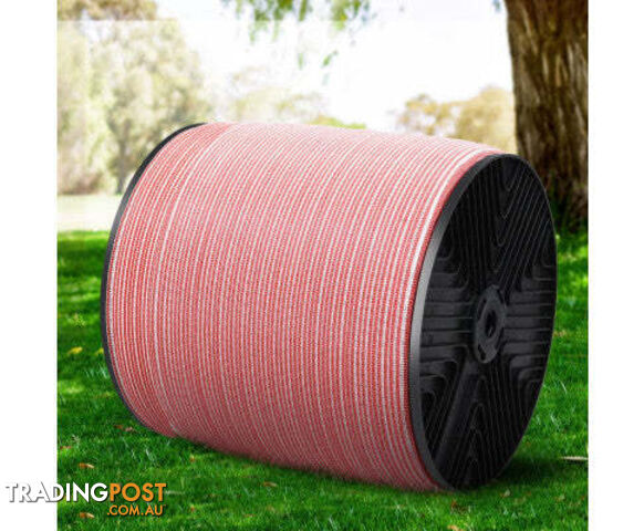 Giantz Electric Fence Wire Tape Poly Stainless Steel Temporary Fencing Kit - FIK-TAPE-1200M
