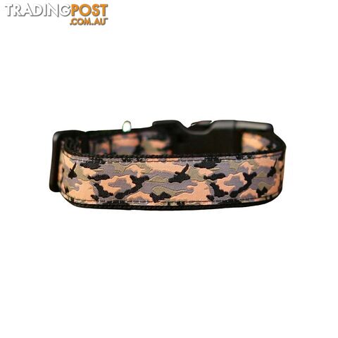 Camouflage Dog Collar - Hand Made by The Bark Side - TBSCAMSMLBLU