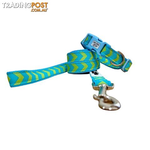 Blue & Green Arrows Dog Lead / Leash - Hand Made by The Bark Side - TBSLDBGA201.2 - photo 2 of 2