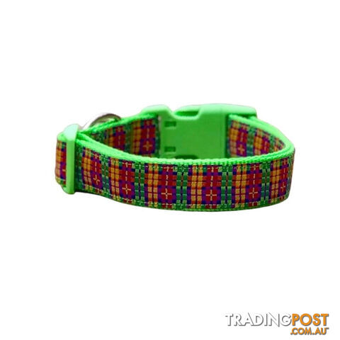 Rainbow Plaid Tartan Dog Collar - Hand Made by The Bark Side - TBSRPTLGEPUR