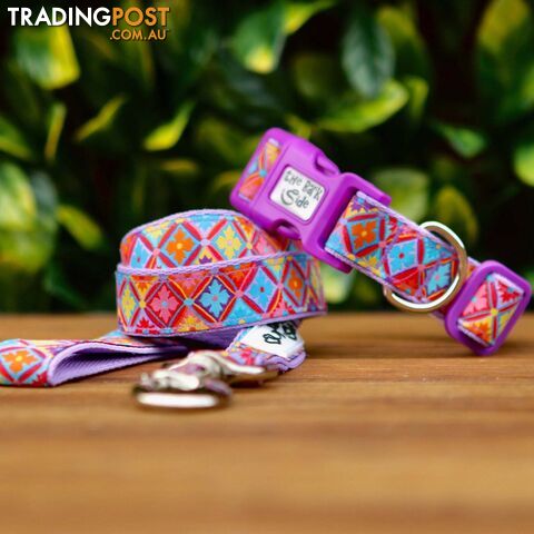 Purple Geometric Dog Lead / Dog Leash - Hand Made by The Bark Side - TBSLDGEO251.5 - photo 2 of 2
