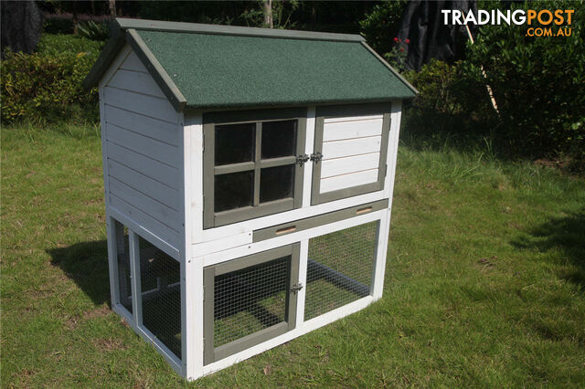 YES4PETS XL Double Storey Rabbit Hutch Guinea Pig Ferret Cage 102x65x98cm -...