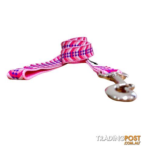 Diamond Chevron - Pink Blue: Dog Lead / Leash - Hand Made by The Bark Side - TBSLDDIABBLU251.5 - photo 2 of 8