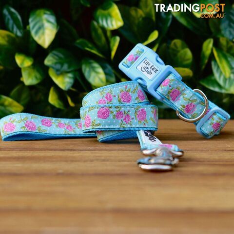 Rose Dog Lead / Dog Leash - Hand Made by The Bark Side - TBSLDROSBLU251.2 - photo 4 of 4