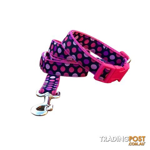 Pink Spot Dog Lead / Dog Leash - Hand Made by The Bark Side - TBSLDPIN251.8 - photo 2 of 2