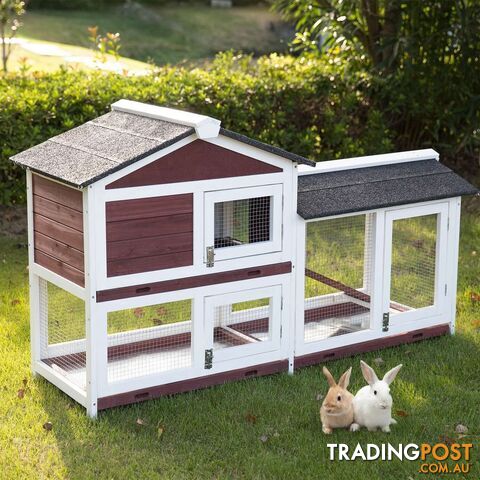 YES4PETS Double Storey Large Rabbit Hutch Guinea Pig Cat Cage , Ferret Cage With...