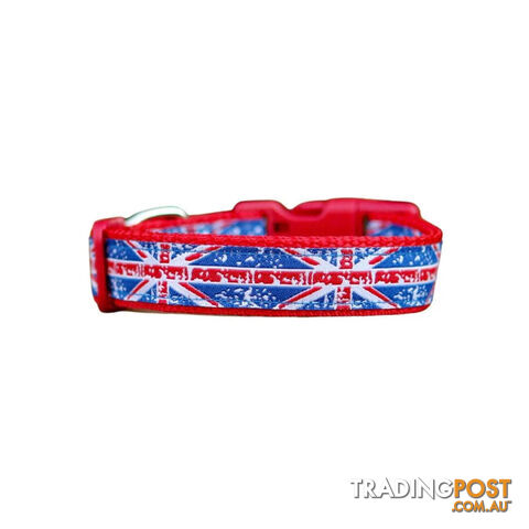 Small Union Jack Dog Collar - Hand Made by The Bark Side - TBSSUJXS