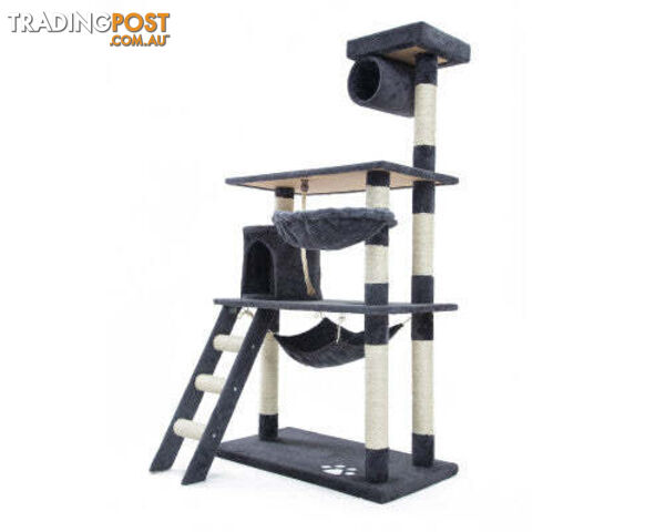 Paw Mate 140cm Grey Cat Tree Maple Multi Level Scratcher - V274-PET-BC8063-GY