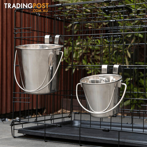 YES4PETS 2 x 946ml Stainless Steel Pet Parrot Feeder Dog Cat Bowl Water Bowls...