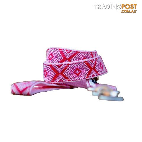 Aztec Dog Lead Leash: Pink Blue - Hand Made by The Bark Side -...