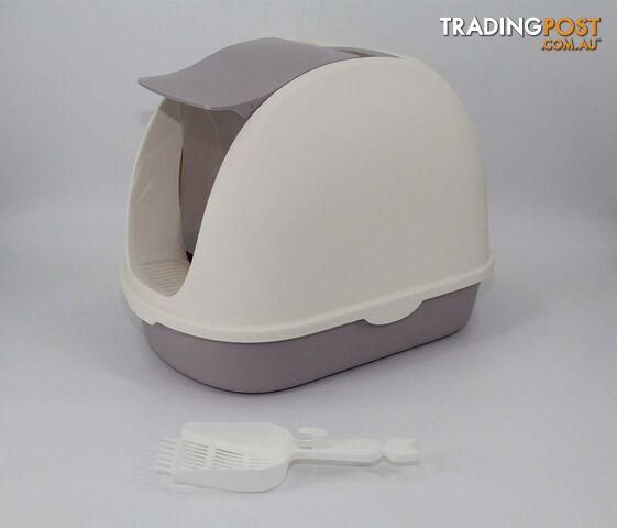 YES4PETS Portable Hooded Cat Toilet Litter Box Tray House with Scoop and Grid...