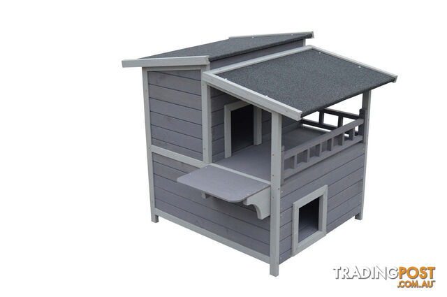 YES4PETS 2 Story Cat Shelter Condo with Escape Door Rainproof Kitty House -...