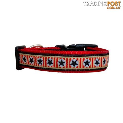 Stars Dog Collar - Hand Made by The Bark Side - TBSSTRSMLBLU