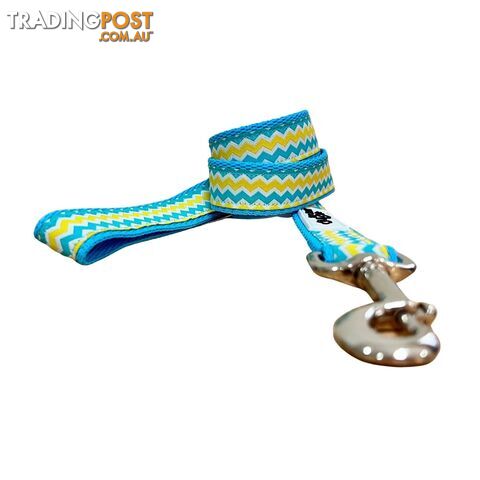 Blue & Yellow Waves Dog Lead / Leash - Hand Made by The Bark Side -...