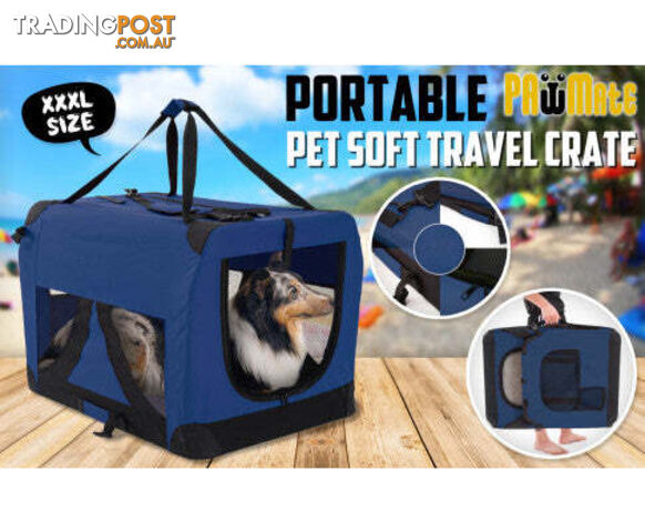 Paw Mate Portable Soft Dog Cage Crate Carrier - V274-PET-3002XL-GY