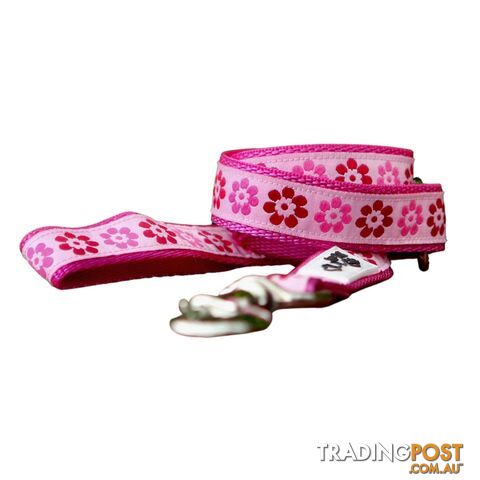 Pink Flower Dog Lead / Leash - Hand Made by The Bark Side - TBSLDPFL251.5