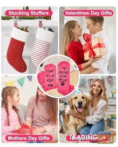 Funny fuzzy socks perfect for cozy at-home moments, great gift for dog lovers...