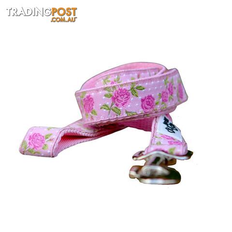 Rose Dog Lead / Dog Leash - Hand Made by The Bark Side - TBSLDROSPNK251.8
