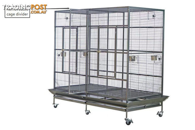 YES4PETS XXXL 195cm Bird Cage Pet Parrot Aviary Perch Castor Wheel - V278-B069 - photo 5 of 5